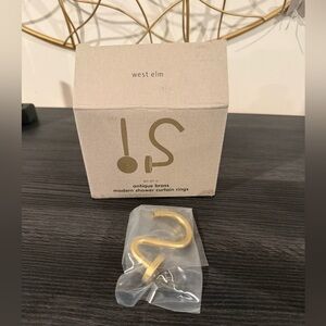 West Elm Modern Shower Curtain Rings Antique Brass